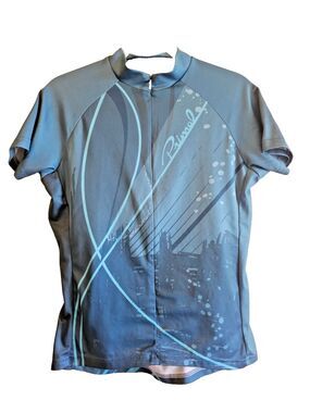 Primal Cycling Jersey Womens Large Blue/teal toned-city scene